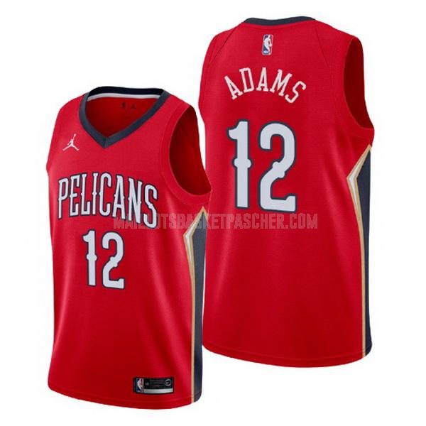maillot basket homme de new orleans pelicans steven adams 12 rouge statement