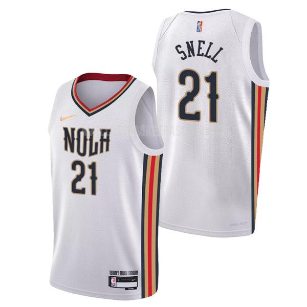 maillot basket homme de new orleans pelicans tony snell 21 blanc nba 75th anniversary city edition 2021-22