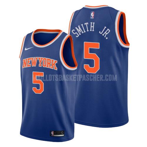 maillot basket homme de new york knicks dennis smith jr 5 bleu icon