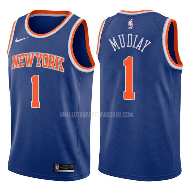 maillot basket homme de new york knicks emmanuel mudiay 1 bleu icon