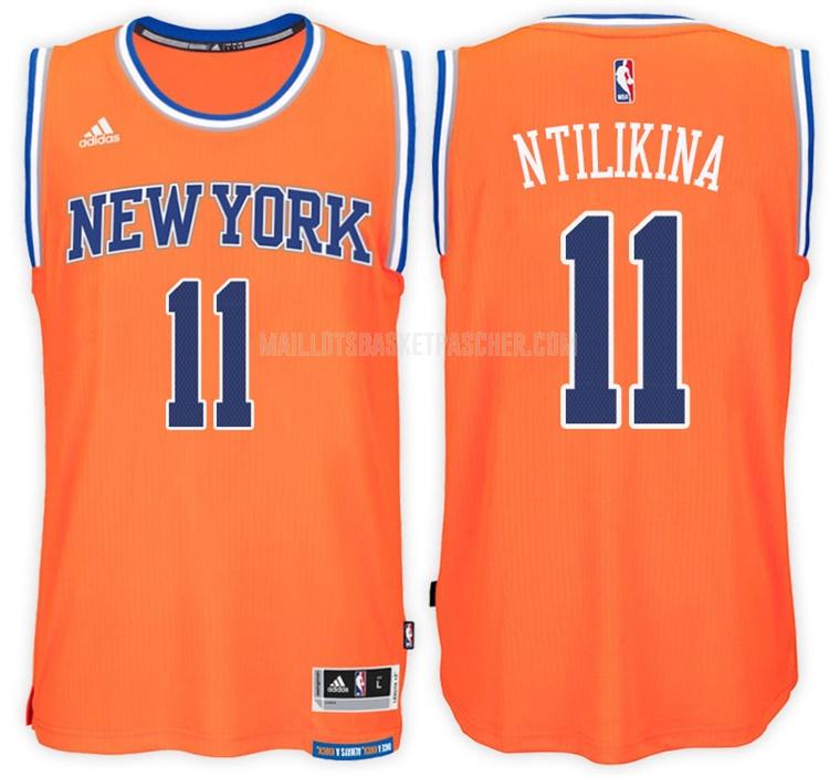 maillot basket homme de new york knicks frank ntilikina 11 orange alterner