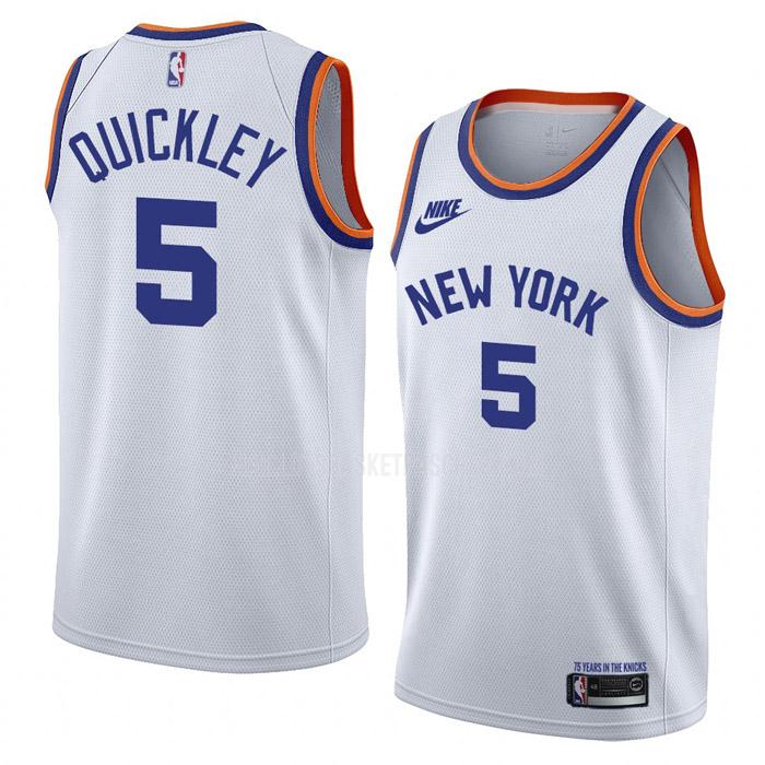 maillot basket homme de new york knicks immanuel quickley 5 blanc classic edition 2022-23