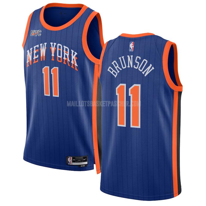 maillot basket homme de new york knicks jalen brunson 11 bleu city edition 2023-24