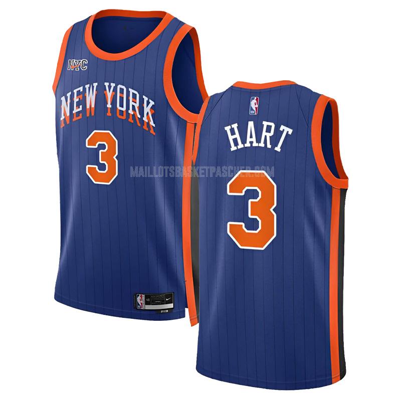 maillot basket homme de new york knicks josh hart 3 bleu city edition 2023-24