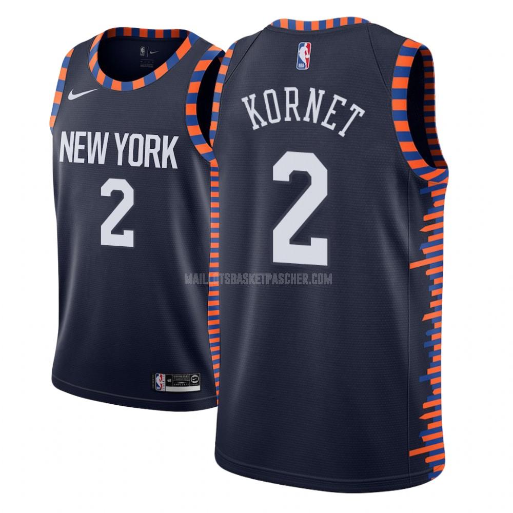 maillot basket homme de new york knicks luke kornet 2 bleu marin city edition