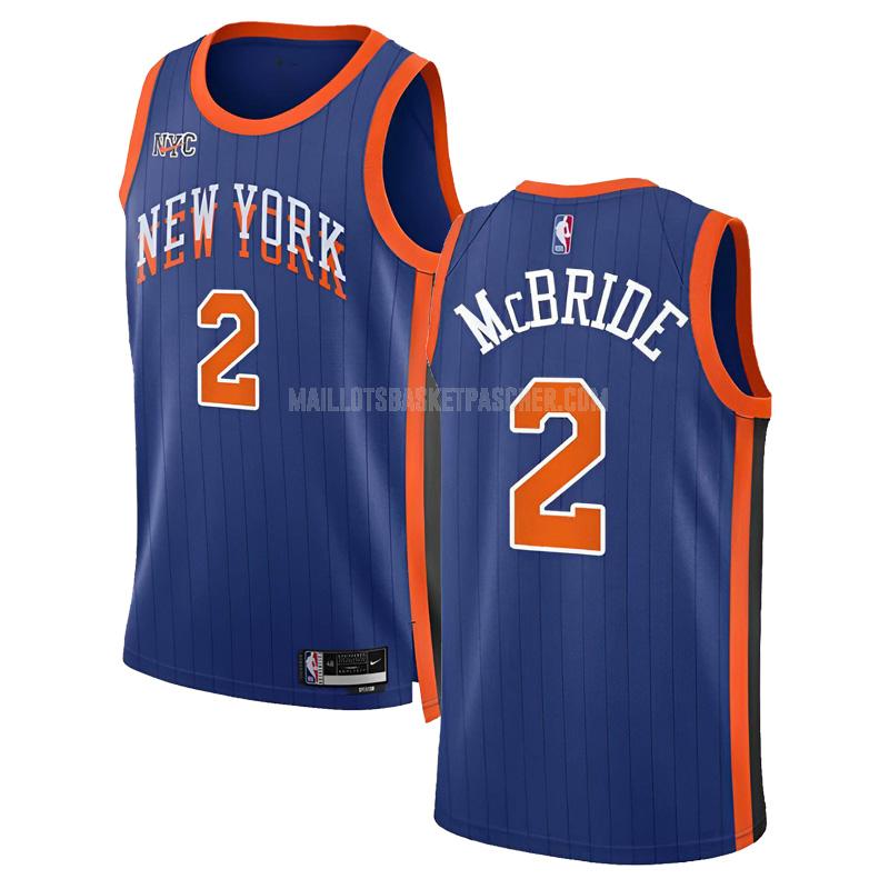 maillot basket homme de new york knicks miles mcbride 2 bleu city edition 2023-24