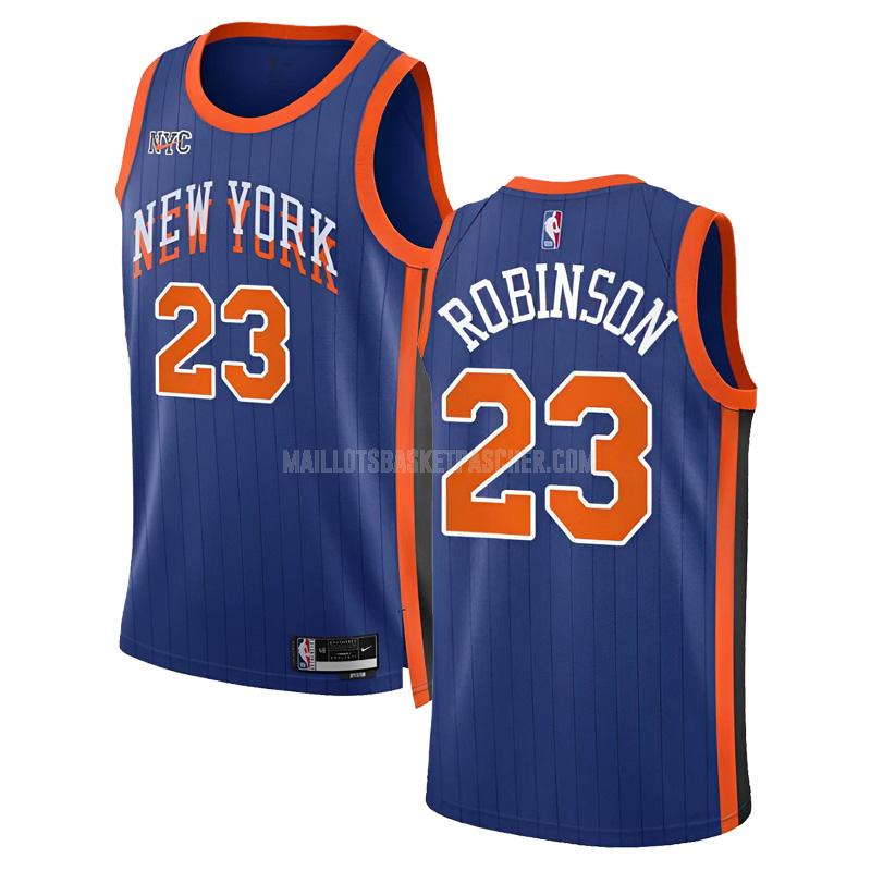 maillot basket homme de new york knicks mitchell robinson 23 bleu city edition 2023-24