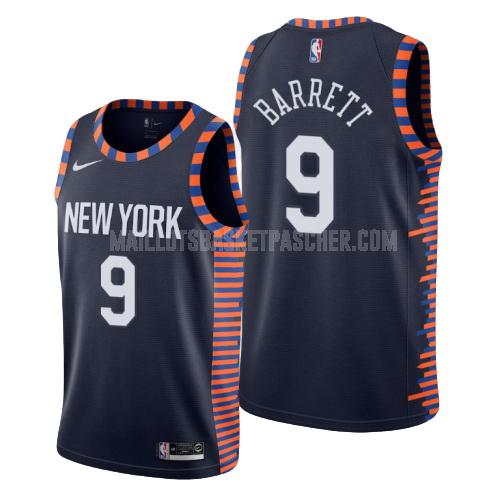 maillot basket homme de new york knicks rj barrett 9 bleu marin city edition