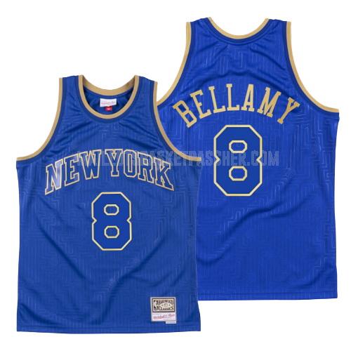 maillot basket homme de new york knicks walt bellamy 8 bleu throwback 2020