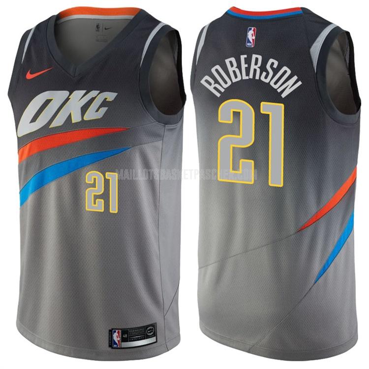 maillot basket homme de oklahoma city thunder andre roberson 21 gris city edition