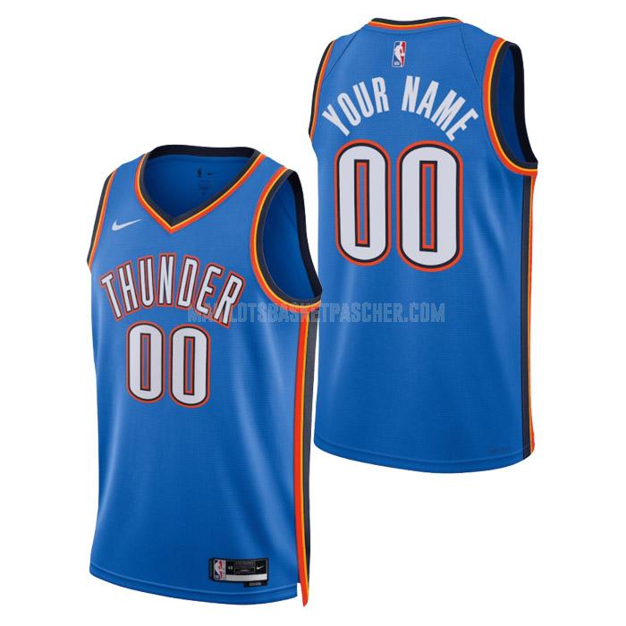maillot basket homme de oklahoma city thunder custom bleu icon edition 2023