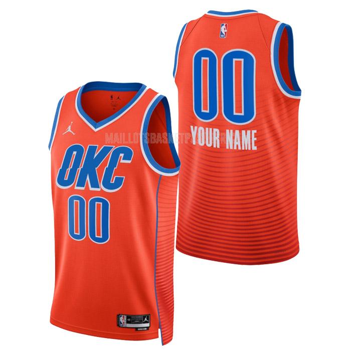 maillot basket homme de oklahoma city thunder custom orange statement edition 2023