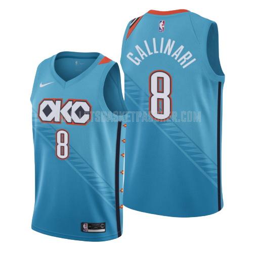 maillot basket homme de oklahoma city thunder danilo gallinar 8 bleu city edition