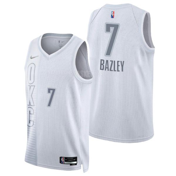 maillot basket homme de oklahoma city thunder darius bazley 7 blanc 75 anniversaire city edition 2021-22