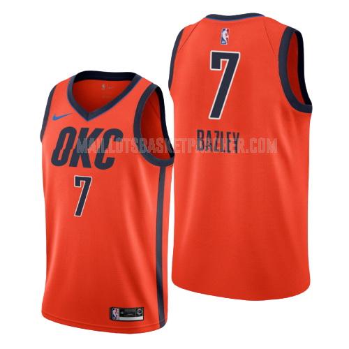 maillot basket homme de oklahoma city thunder darius bazley 7 orange earned version