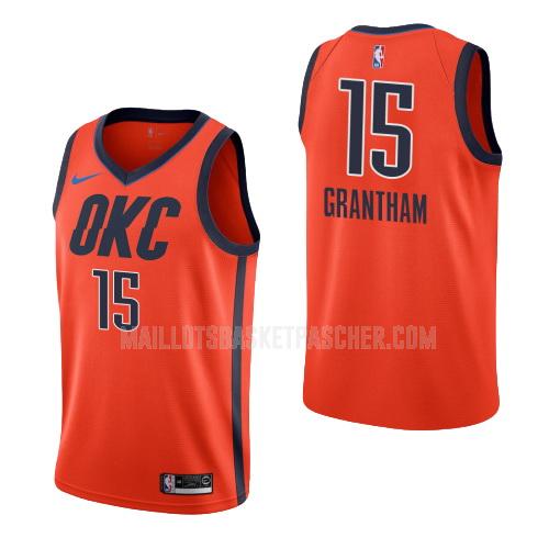 maillot basket homme de oklahoma city thunder donte grantham 15 orange earned version