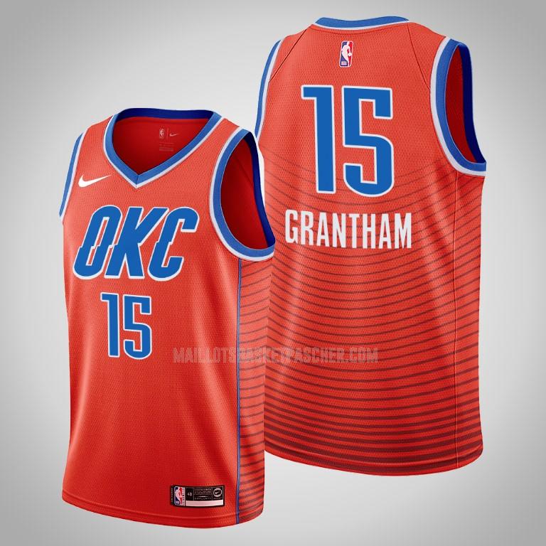 maillot basket homme de oklahoma city thunder donte grantham 15 orange statement