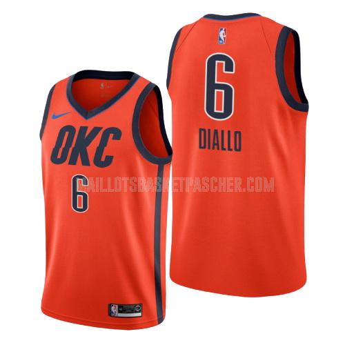maillot basket homme de oklahoma city thunder hamidou diallo 6 orange earned version