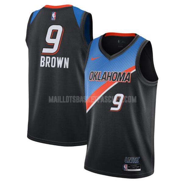 maillot basket homme de oklahoma city thunder moses brown 9 noir city edition 2020-21