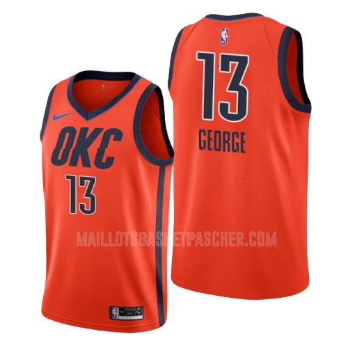 maillot basket homme de oklahoma city thunder paul george 13 orange earned version