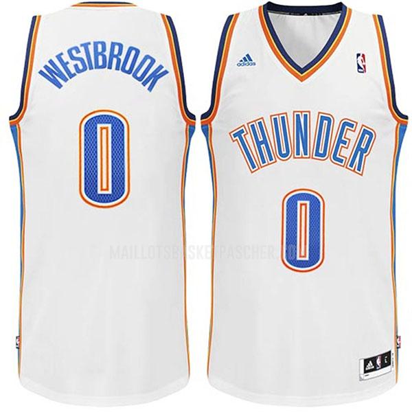 maillot basket homme de oklahoma city thunder russell westbrook 0 blanc classique