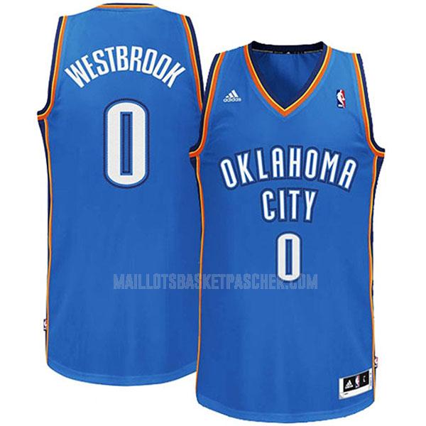 maillot basket homme de oklahoma city thunder russell westbrook 0 bleu city edition