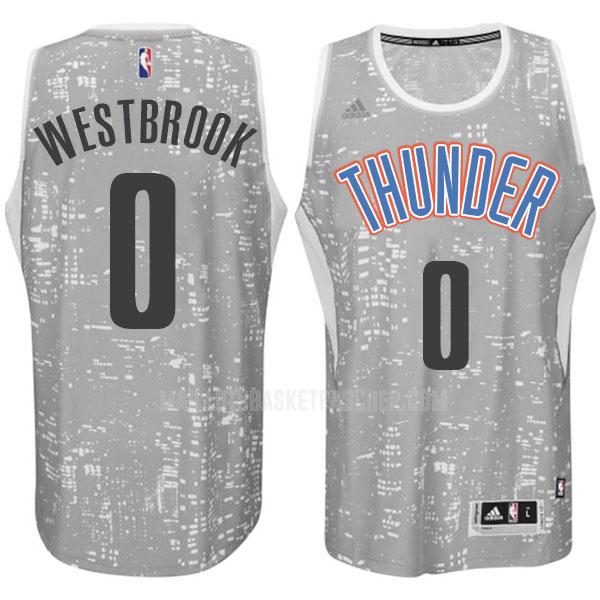 maillot basket homme de oklahoma city thunder russell westbrook 0 gris city edition