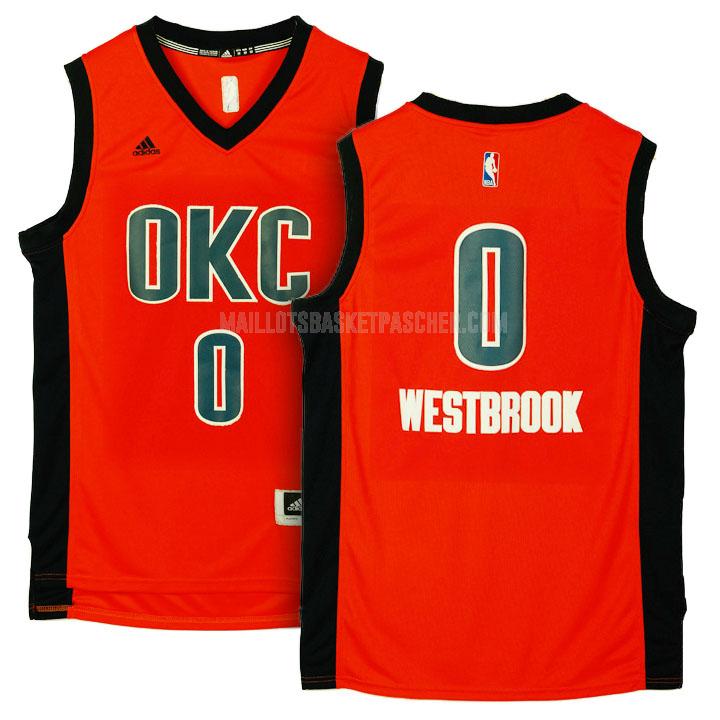 maillot basket homme de oklahoma city thunder russell westbrook 0 orange alterner