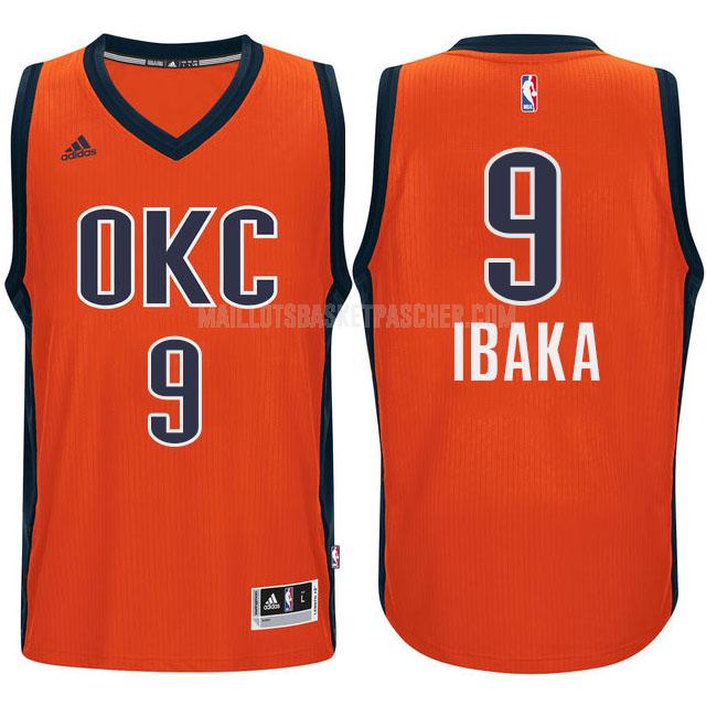 maillot basket homme de oklahoma city thunder serge ibaka 9 orange alterner 2016