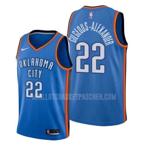 maillot basket homme de oklahoma city thunder shai gilgeous-alexander 2 bleu icon