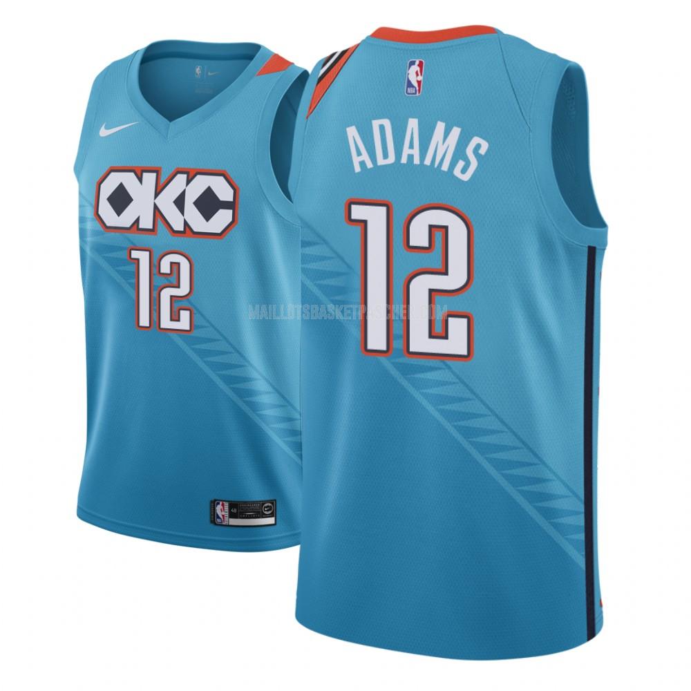maillot basket homme de oklahoma city thunder steven adams 12 bleu city edition
