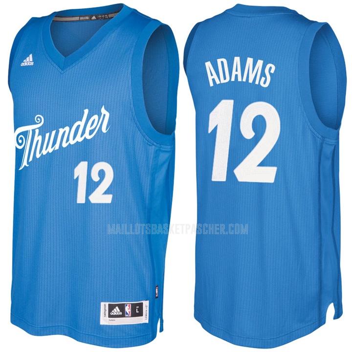 maillot basket homme de oklahoma city thunder steven adams 12 bleu jour de noël 2016-17