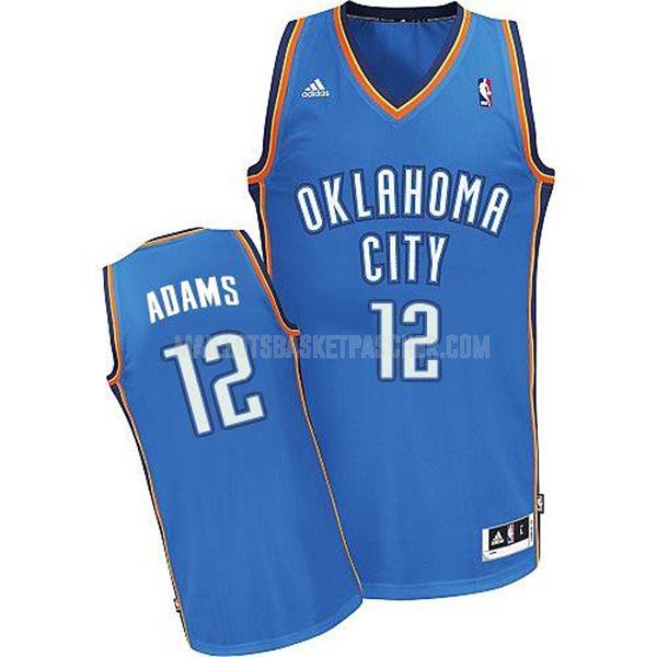 maillot basket homme de oklahoma city thunder steven adams 12 bleu road