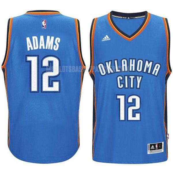 maillot basket homme de oklahoma city thunder steven adams 12 bleu road swingman 2014-15
