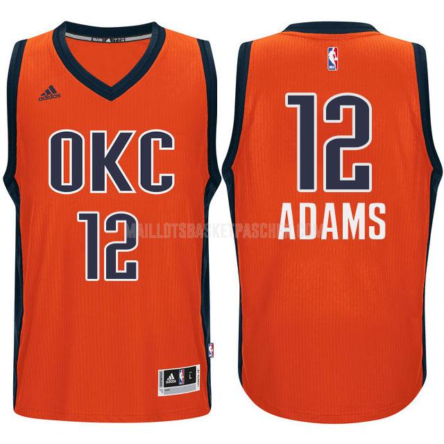 maillot basket homme de oklahoma city thunder steven adams 12 orange alterner 2015