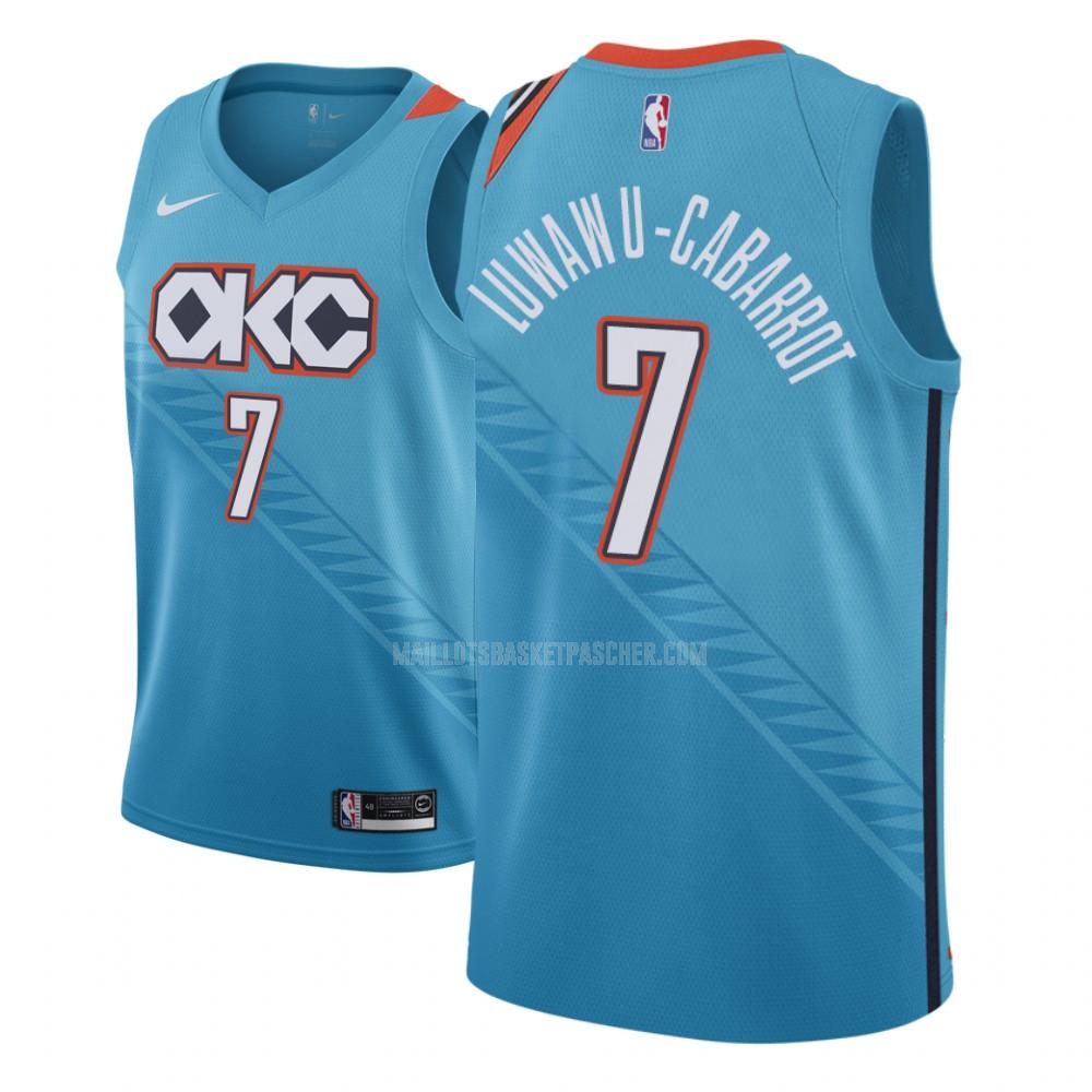 maillot basket homme de oklahoma city thunder timothe luwawu 7 bleu city edition