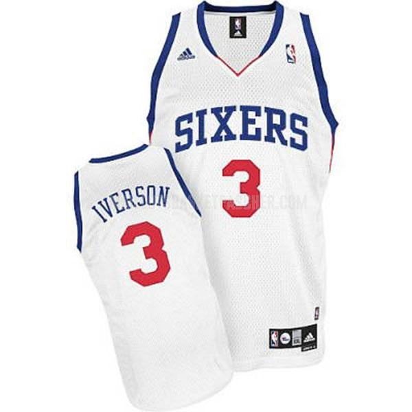maillot basket homme de philadelphia 76ers allen iverson 3 blanc revolution 30