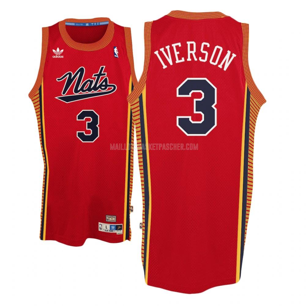 maillot basket homme de philadelphia 76ers allen iverson 3 rouge hardwood classics