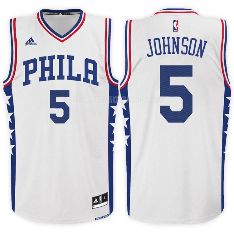 maillot basket homme de philadelphia 76ers amir johnson 5 blanc home