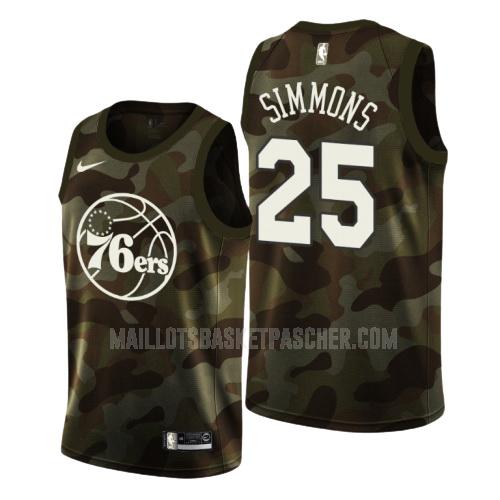 maillot basket homme de philadelphia 76ers ben simmons 25 camouflage memorial day 2019