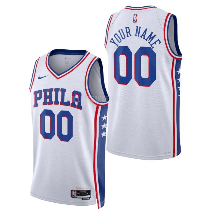 maillot basket homme de philadelphia 76ers custom blanc association edition 2023