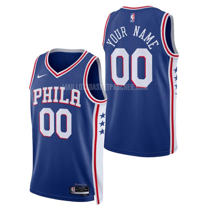 maillot basket homme de philadelphia 76ers custom bleu icon edition 2023