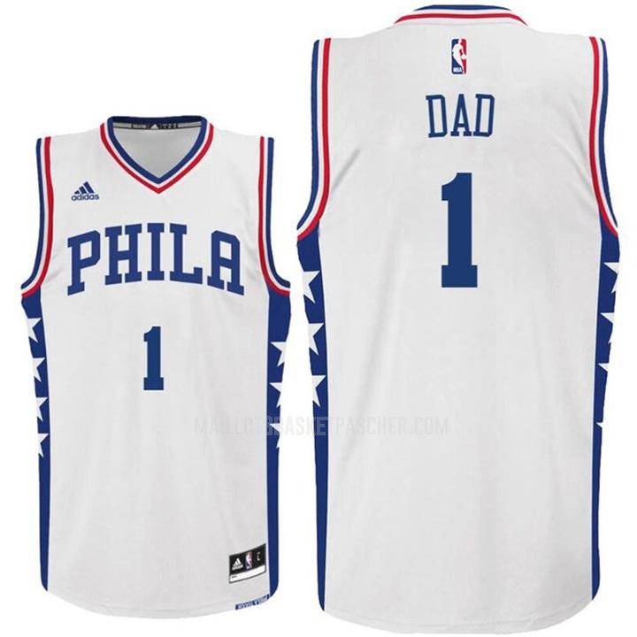maillot basket homme de philadelphia 76ers dad 1 blanc fête des pères