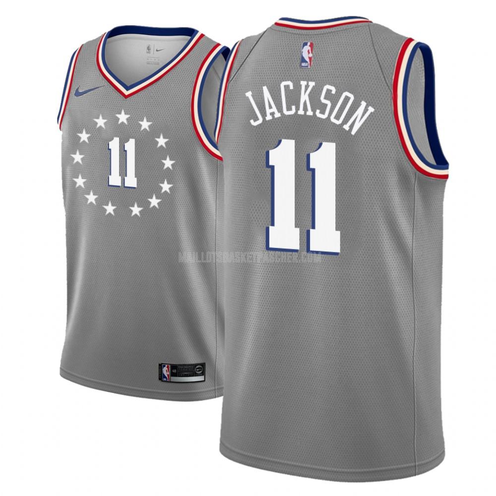 maillot basket homme de philadelphia 76ers demetrius jackson 11 gris city edition