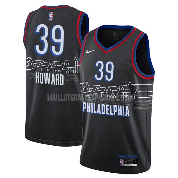 maillot basket homme de philadelphia 76ers dwight howard 39 noir city edition 2020-21
