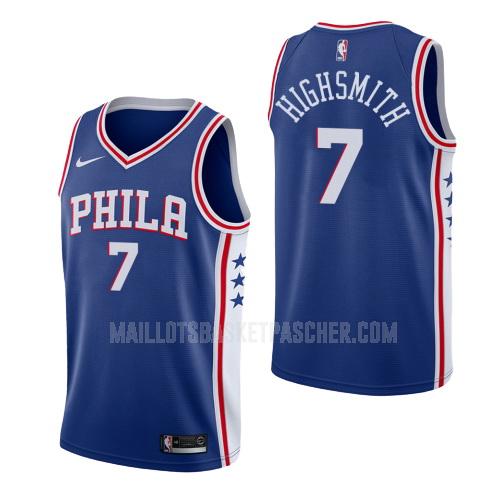 maillot basket homme de philadelphia 76ers haywood highsmith 7 bleu icon
