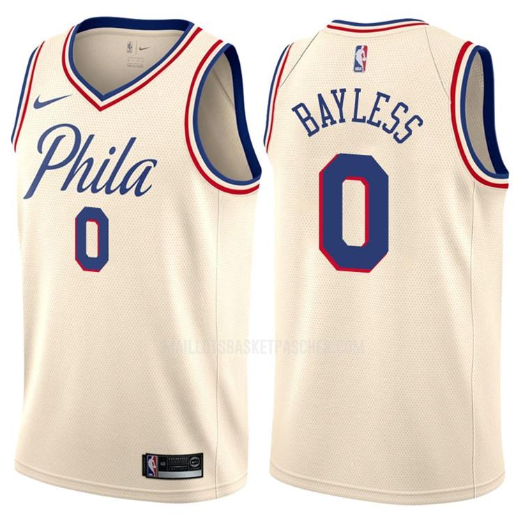 maillot basket homme de philadelphia 76ers jerryd bayless 0 couleur crème city edition