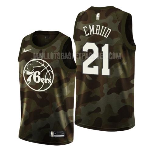 maillot basket homme de philadelphia 76ers joel embiid 21 camouflage memorial day 2019