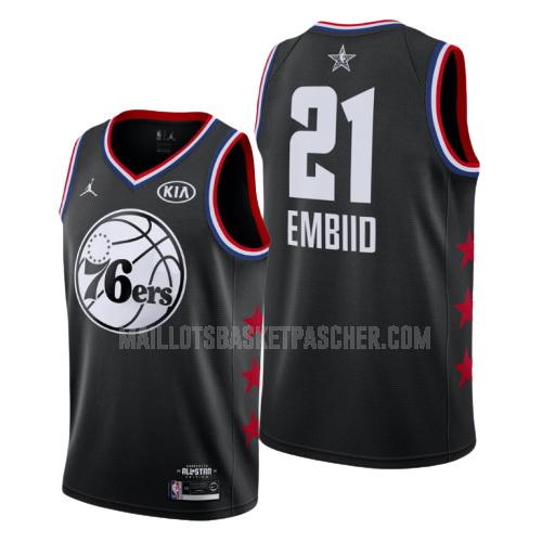 maillot basket homme de philadelphia 76ers joel embiid 21 noir nba all-star 2019