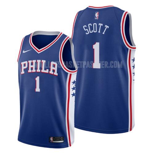 maillot basket homme de philadelphia 76ers mike scott 1 bleu icon